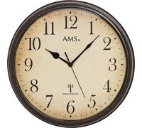 AMS 5962 Horloge murale radio analogique ronde vintage rétro avec verre