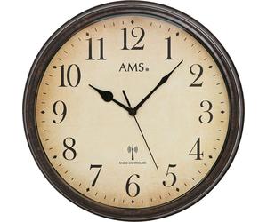 AMS 5962 Horloge murale radio analogique ronde vintage rétro avec verre