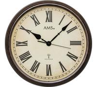 AMS 5977 Horloge murale radio analogique ronde vintage rétro