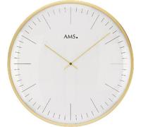 AMS 9541 Horloge murale quartz analogique blanc or rond