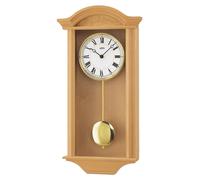 AMS 990/16 Horloge murale à quartz avec pendule en bois Aulne massif Horloge à pendule
