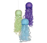 Amscan 242193 Mermaid Wishes - Lot de 3 lanternes à suspendre en forme de méduse