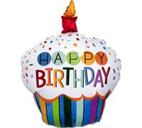AMSCAN 3444201 Folienballon Happy Birthday Cupcake