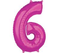 amscan® 3662101 Ballon XL chiffre 6 - rose
