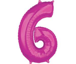 amscan® 3662101 Ballon XL chiffre 6 - rose