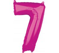 amscan® 3662201 Ballon en plastique XL chiffre 7 - rose