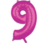 amscan® 3662401 Ballon en plastique XL chiffre 9 - rose