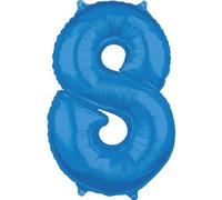 amscan® 3663301 Ballon en plastique XL chiffre 8 - bleu