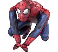 Amscan 3819401 - Sitter Ballon en plastique Spider-Man, taille 38 x 38 cm, anniversaire, décoration, Rouge et Bleu