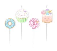 Amscan 4 Bougies Gâteau Fou Cire/Plastique