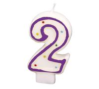 Amscan - 550282 - Bougie Chiffre 2 Pois