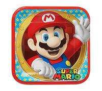 amscan 551554 23 cm Super Mario Assiettes en Carton carrées