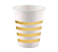Amscan 8 Gobelets Papier Golden Wishes 250 ML métallique