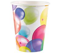 amscan 9900322-66 Lot de 8 gobelets en Papier, Ballons en Carton, gobelets jetables, pour Anniversaire d'enfant