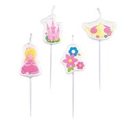 amscan - 9900406-4 Bougies avec Mini Figurine - My Princess