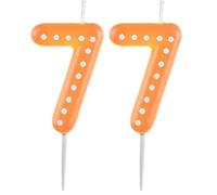 Amscan 9900917 - Bougie numéro 7 pour fête d'anniversaire, hauteur 6,5 cm, décoration de gâteau, triée par couleur, 1 pièce, 6.5 centimeters/Couleur aléatoire (Lot de 2)