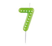 Amscan 9900917 - Bougie numéro 7 pour fête d'anniversaire, hauteur 6,5 cm, décoration de gâteau, triée par couleur, 1 pièce, 6.5 centimeters / Couleur aléatoire