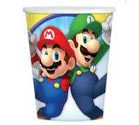 Amscan 9901537-66 - 8 Paquet Gobelets en papier Super Mario, 250 ml, Clair