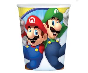 Amscan 9901537-66 - 8 Paquet Gobelets en papier Super Mario, 250 ml, Clair