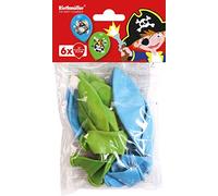 amscan 9902174 Lot de 6 Ballons en Latex, Motif Pirate, env. 27,5 cm, pour Anniversaire, fête