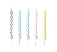 Amscan 9904360-10 bougies spirales pastel arc-en-ciel hauteur 6,3 cm décoration, Lilas