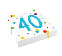 Amscan serviettes 40 ans Confetti33 x 33 cm 20 pièces Multicolor G