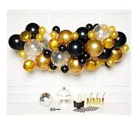 Kit de ballons - AMSCAN - Arche de 66 ballons - Noir et or - Élégance - Chic