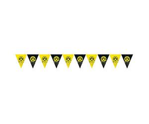 amscan 9908535 - Guirlande de fanions BVB, Taille 400 x 19,5 cm, Borussia Dortmund, en Plastique, Drapeau, Guirlande, décoration à Suspendre, Football, fête, Anniversaire