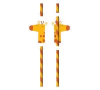 Amscan Pailles en papier Get Wild – Lot de 8, 19,7 cm – Pour anniversaire d'enfant