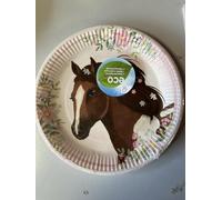 Amscan Assiettes Beautiful Horses 9909874-66 8 pièces 22,8 cm carton jetables multicolore