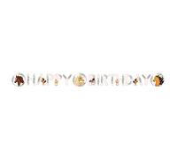 Amscan 9909878 - Guirlande Happy Birthday Cheval Taille 180 x 15 cm Décoration à Suspendre Anniversaire Enfant Guirlande de Lettres Bannière Fête à thème