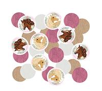Amscan 9909879 - Confettis Cheval, 14 grammes, décoration à disperser en papier, décoration de table, anniversaire d'enfant, carnaval, fête à thème, 5 x 110 x 155 millimètres