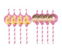 Amscan 9911589 - Pailles Pretty Pony Lot de 8 Pailles en Papier Décoration de Table Boisson Anniversaire Enfant Carnaval Fête à thème