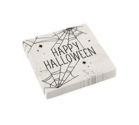 amscan 9911670 Lot de 16 serviettes Happy Halloween en toile d'araignée 33 x 33 cm