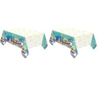 amscan 9913550 - Nappe en Papier pour fête d'anniversaire pour Enfants Bob l'éponge 120 x 180 cm (Lot de 2)