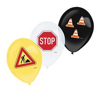 Amscan 9916749 - Ballons en Latex 11" Construction Fête d'anniversaire pour Enfants