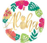 amscan Aloha 591953 Assiette Multicolore 26 cm
