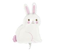 amscan Amscan 4052901 Ballon en aluminium en forme de lapin de Pâques Blanc satiné 55,9 cm
