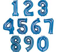 amscan Anagram 2829701 Ballon Gonflable en Forme de Chiffre 9 Bleu 81,3 cm