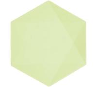 amscan- Assiette hexagonale Vert Décor, Vert, 26,1 x 22,6 cm, Vaisselle de fête en matières premières Rapidement renouvelables, pour Les Anniversaires, Les barbecues, Les jubilés, etc.