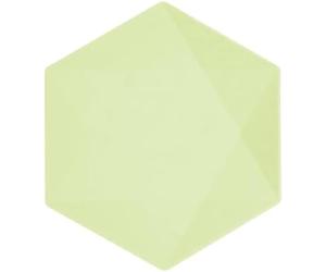 amscan- Assiette hexagonale Vert Décor, Vert, 26,1 x 22,6 cm, Vaisselle de fête en matières premières Rapidement renouvelables, pour Les Anniversaires, Les barbecues, Les jubilés, etc.