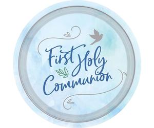 Amscan - Assiettes de fête "First Holy Communion" pack de 8 - Papier SG38515 (taille unique) (Bleu)