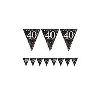 amscan Assiettes en Carton, Noir/Or, 40