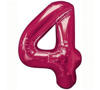 Amscan Ballon Mylar Rose Chiffre 4 - Taille Unique Rose