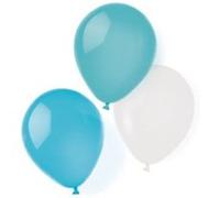 Amscan ballons 25,4 cm en latex aqua/blanc 8 pièces Wit G