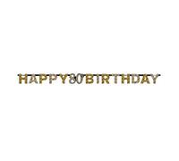 amscan Bannière de Lettres 40 Sparkling Celebration Feuille d'or 213 x 16,2 cm
