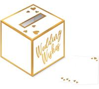 amscan Boîte à vœux de mariage Mariage 25 x 25 x 25 cm avec 40 cartes en papier
