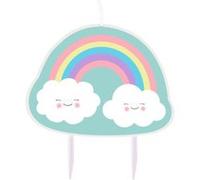 Amscan Bougie d'anniversaire Rainbow & Cloud 9904311 - Rose, jaune, bleu et lavande