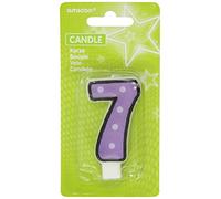 Amscan Bougie d'anniversaire en Forme de numéro 7 à Pois Violet