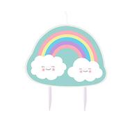 Amscan Bougie d'anniversaire Rainbow & Cloud 9904311 - Rose, jaune, bleu et lavande